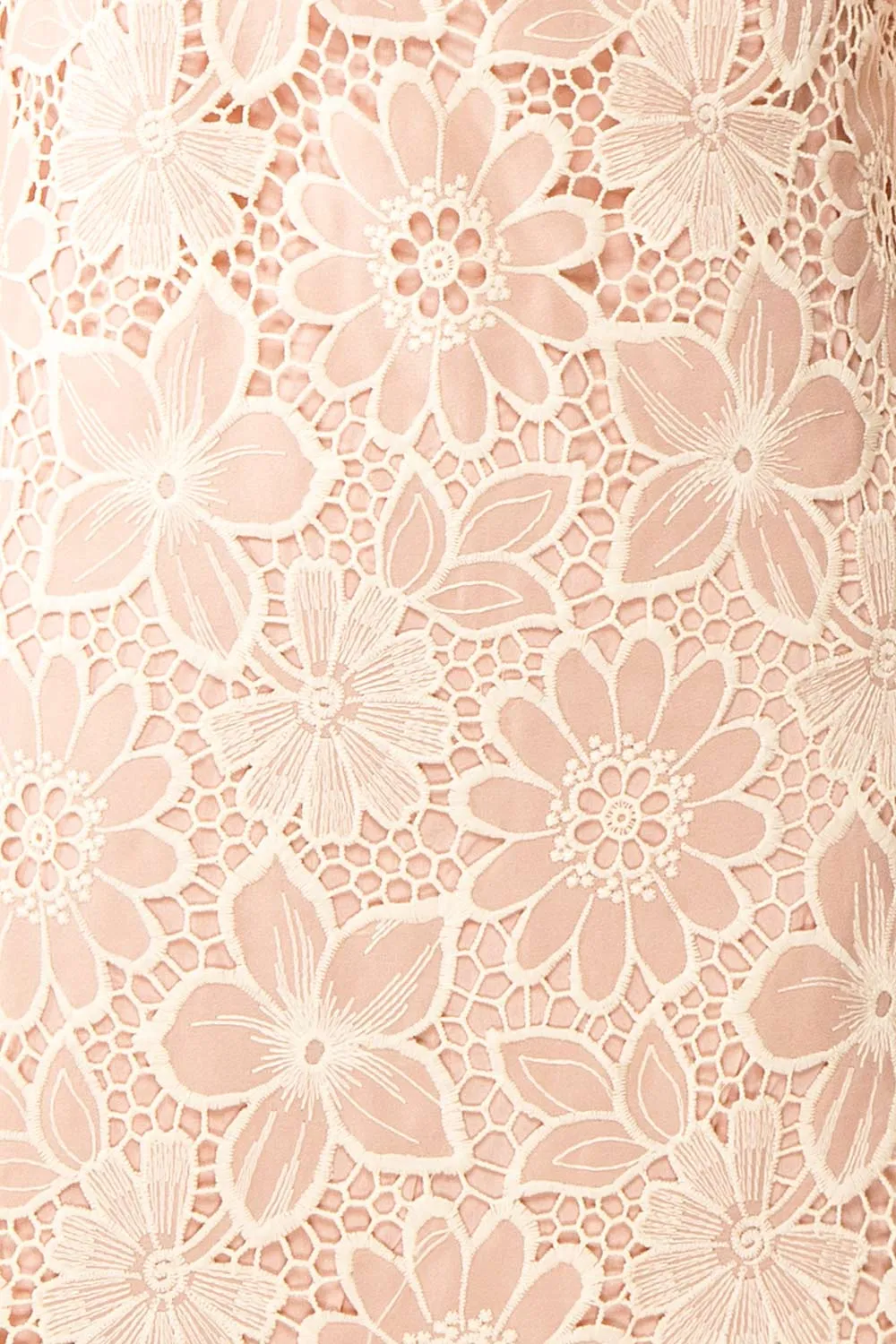 Marie-Liesse | Short Pink Open-Work Lace Dress