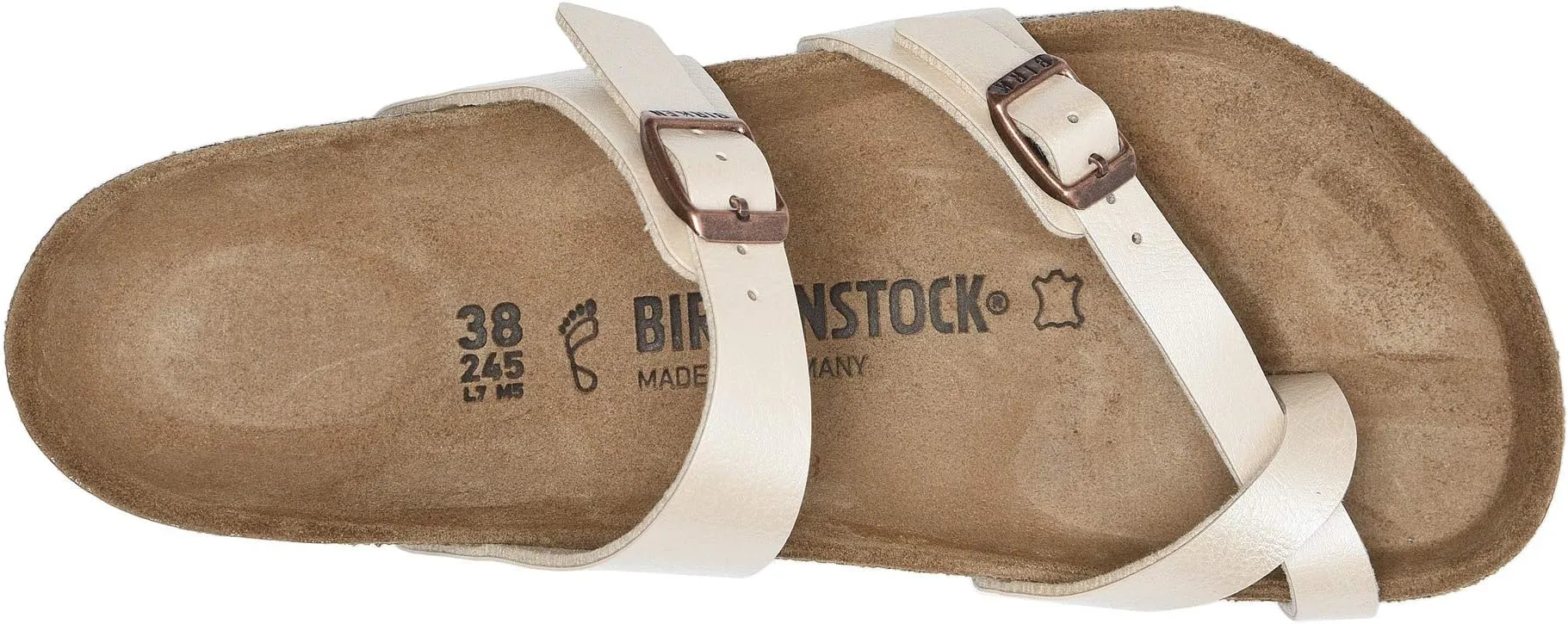 Mayari Birko-Flor Flat Sandals - Graceful Birkenstock, Antique Lace Birko-Flor