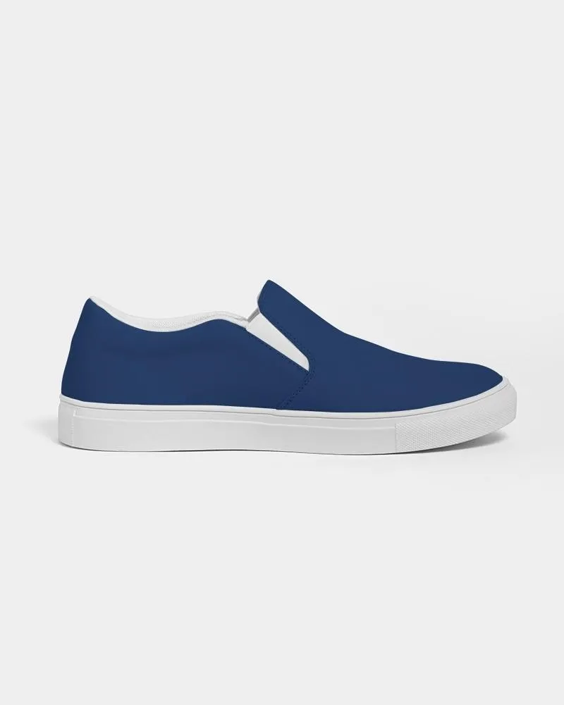 Medium Dark Blue Slip-On Canvas Sneakers | Women's | Medium Dark Pure Blue | C100M75Y0K60