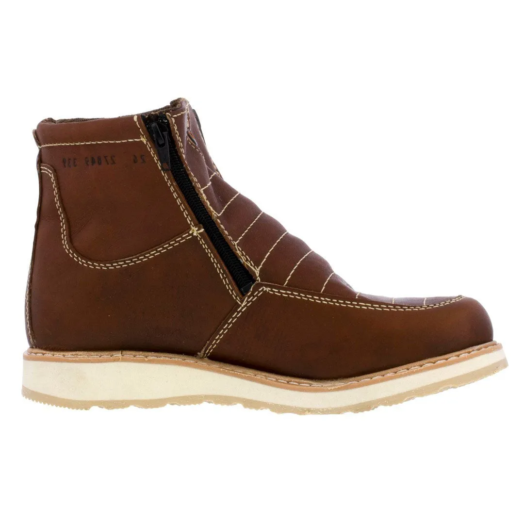 Mens 300W Tan Work Boots Slip Resistant - Soft Toe