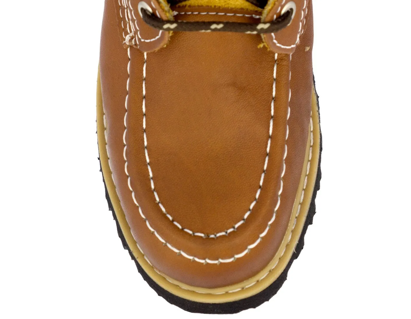 Mens Honey Brown Work Boots Leather Slip Resistant Lace Up Soft Toe - #650TR