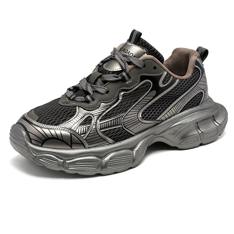 Metal Platform Colorblock Dad Shoes