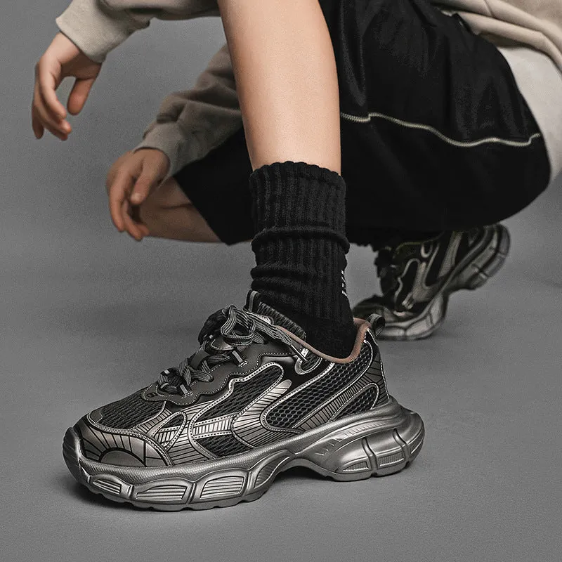Metal Platform Colorblock Dad Shoes