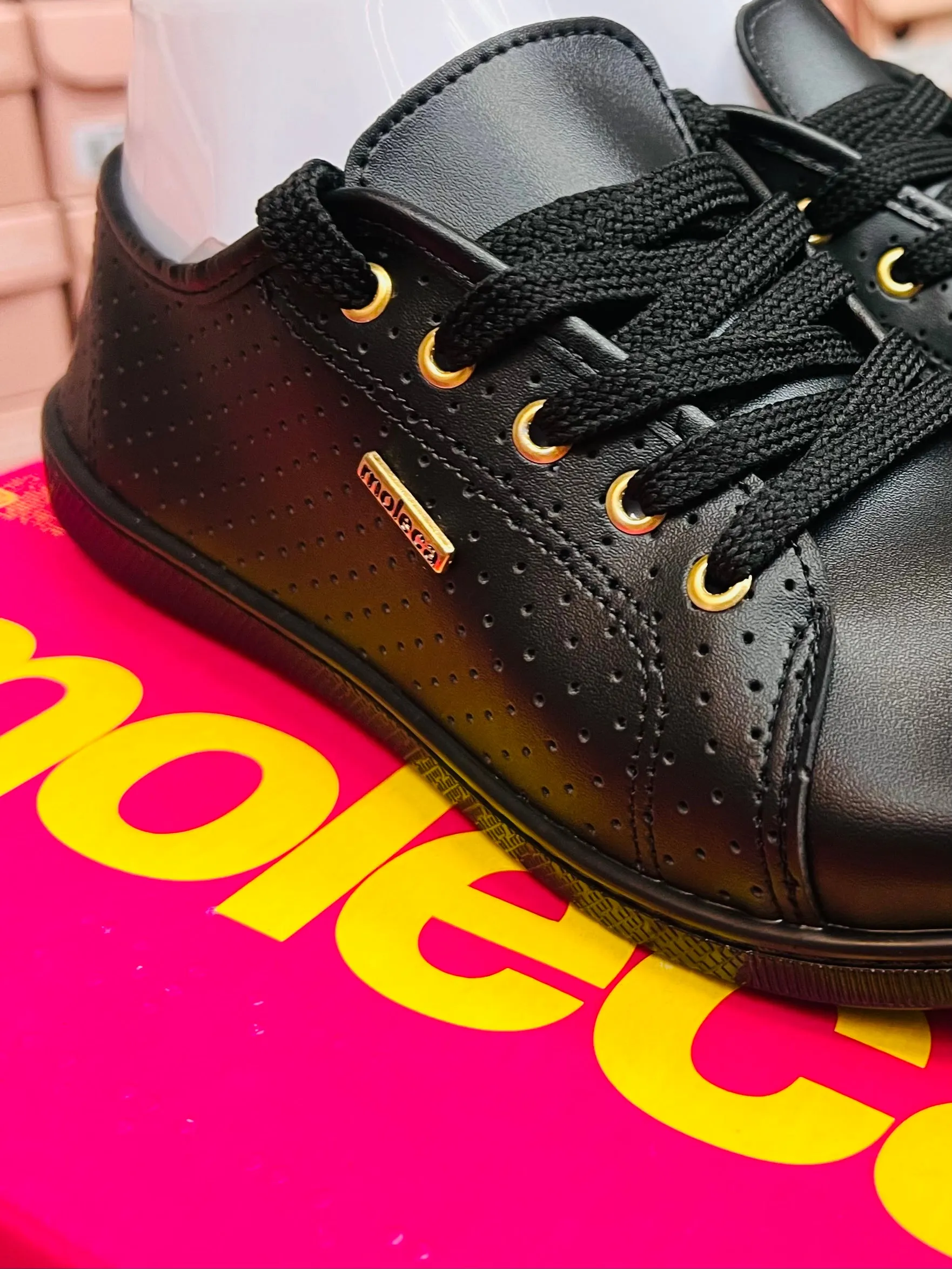 Moleca Perforated Comfort Lace Up Tennis Shoes
