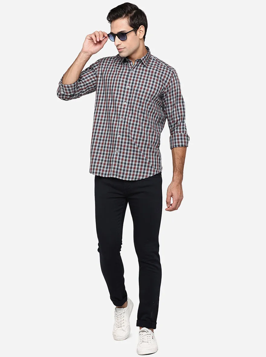 Multicolor Checked Smart Fit Casual Shirt | Greenfibre