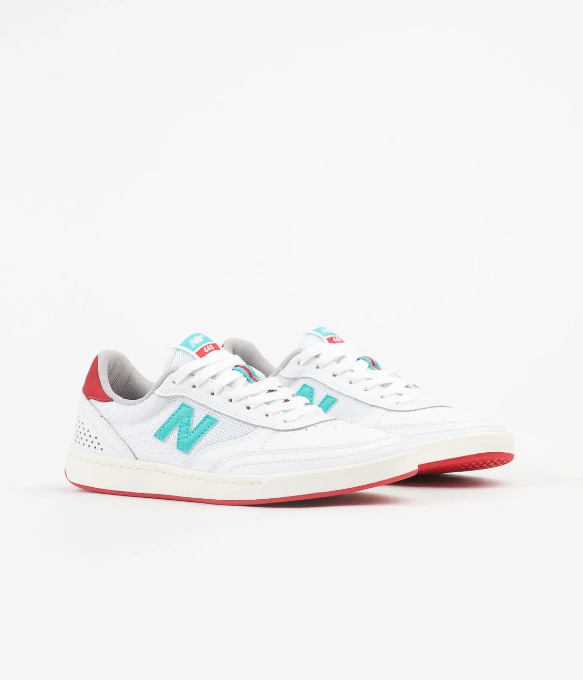 New Balance Numeric 440 Tom Knox Shoes - White / Sea Salt / Turquoise / Red