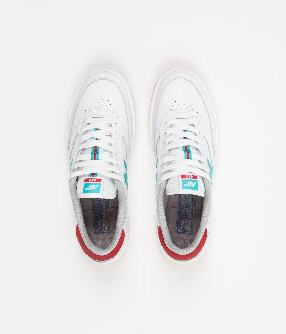 New Balance Numeric 440 Tom Knox Shoes - White / Sea Salt / Turquoise / Red