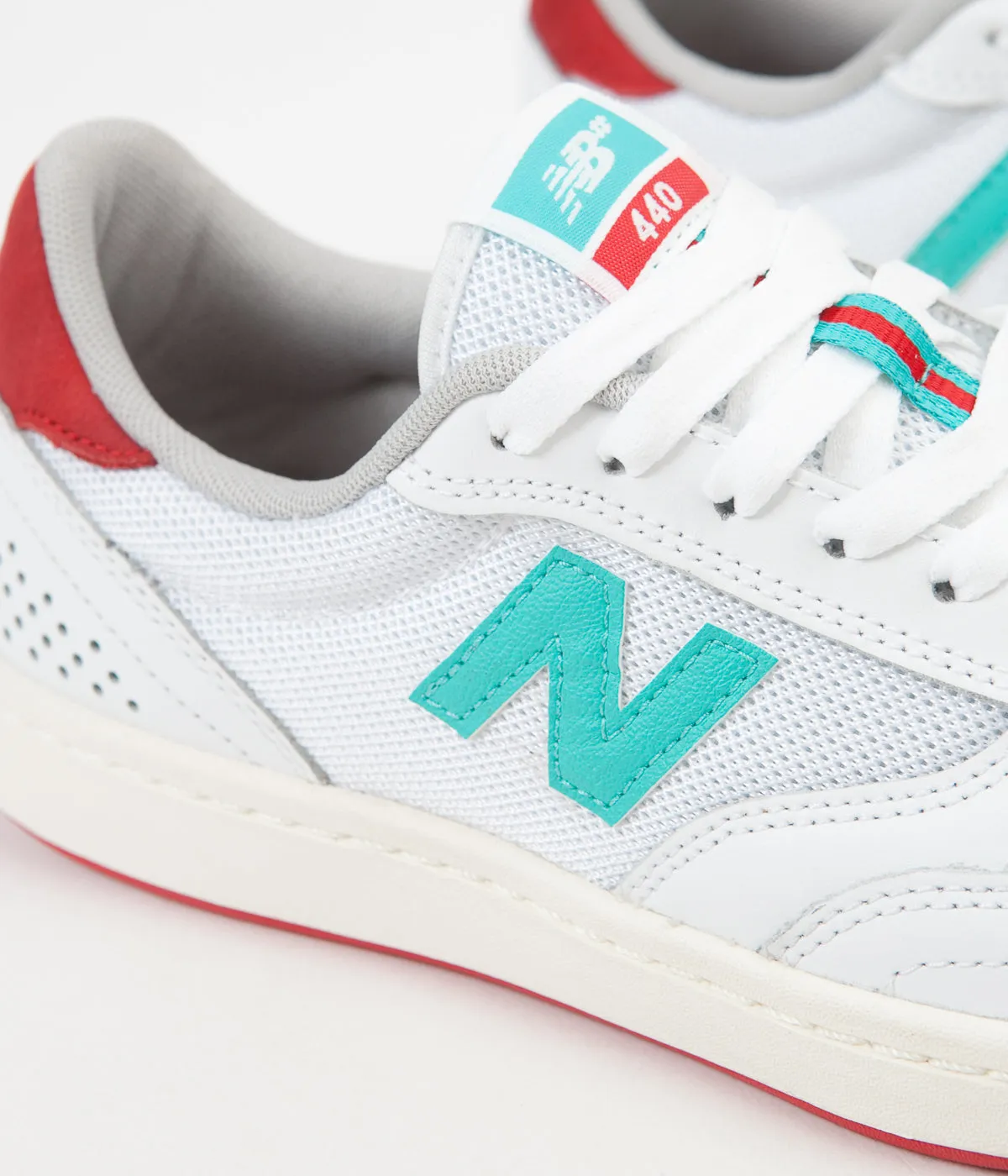 New Balance Numeric 440 Tom Knox Shoes - White / Sea Salt / Turquoise / Red