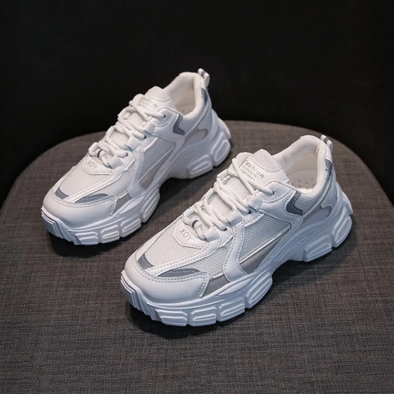 New Spring White Sneakers Women Trainers Vulcanized Shoes Casual Platform Dad Sneakers Women Sports Shoes Basket Femme