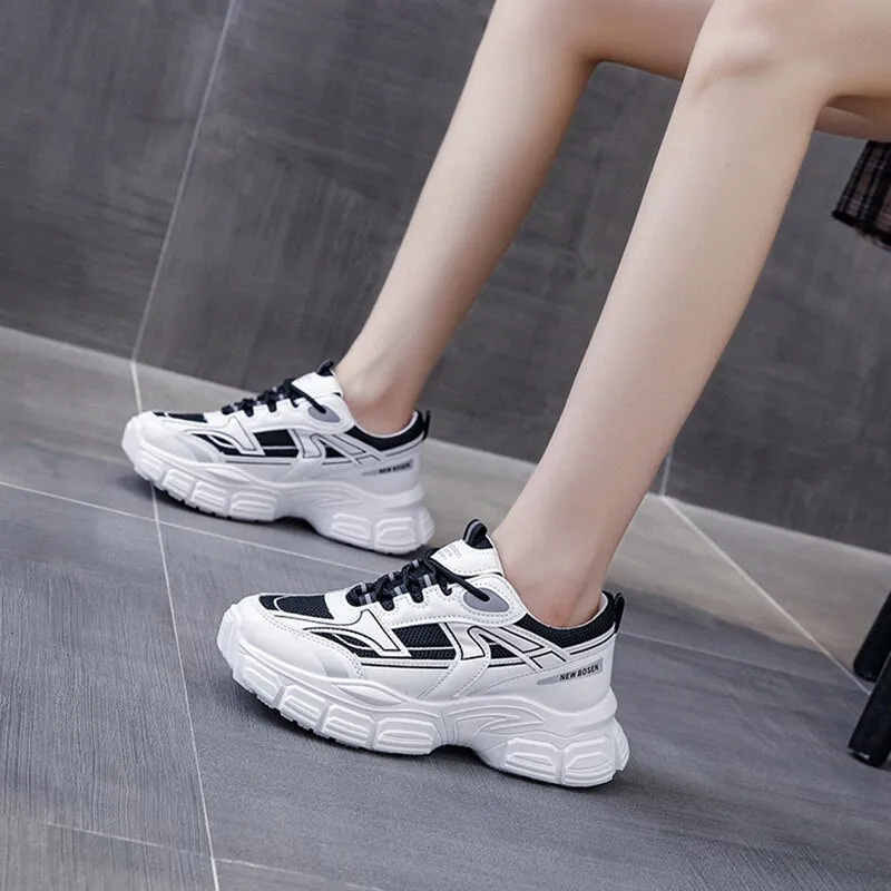 New Spring White Sneakers Women Trainers Vulcanized Shoes Casual Platform Dad Sneakers Women Sports Shoes Basket Femme