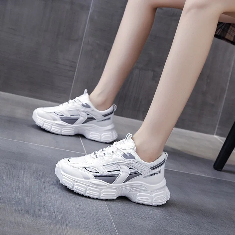 New Spring White Sneakers Women Trainers Vulcanized Shoes Casual Platform Dad Sneakers Women Sports Shoes Basket Femme