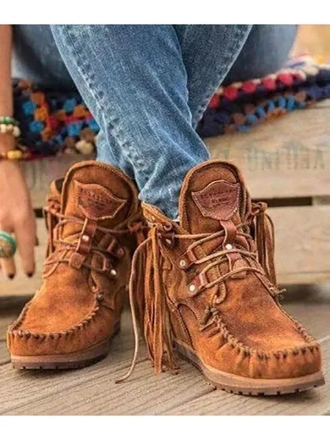 New women's suede retro ankle boots