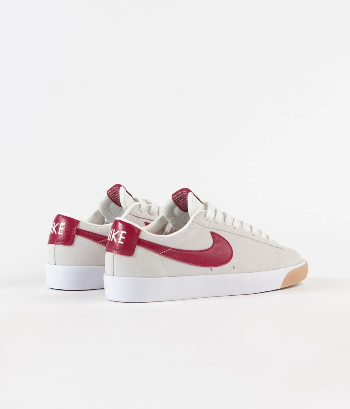 Nike SB Blazer Low GT Shoes - Sail / Cardinal Red - White - Gum Light Brown