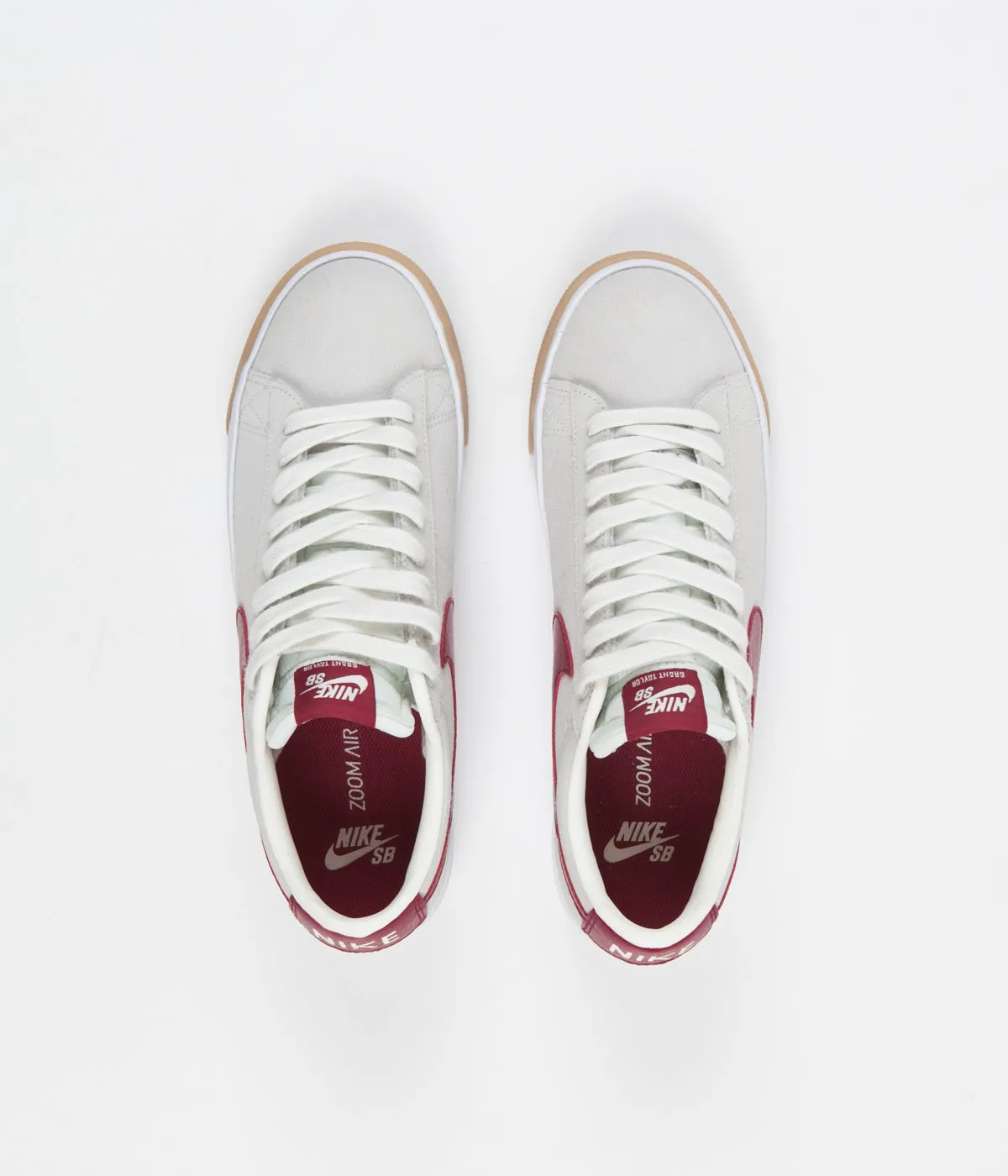Nike SB Blazer Low GT Shoes - Sail / Cardinal Red - White - Gum Light Brown
