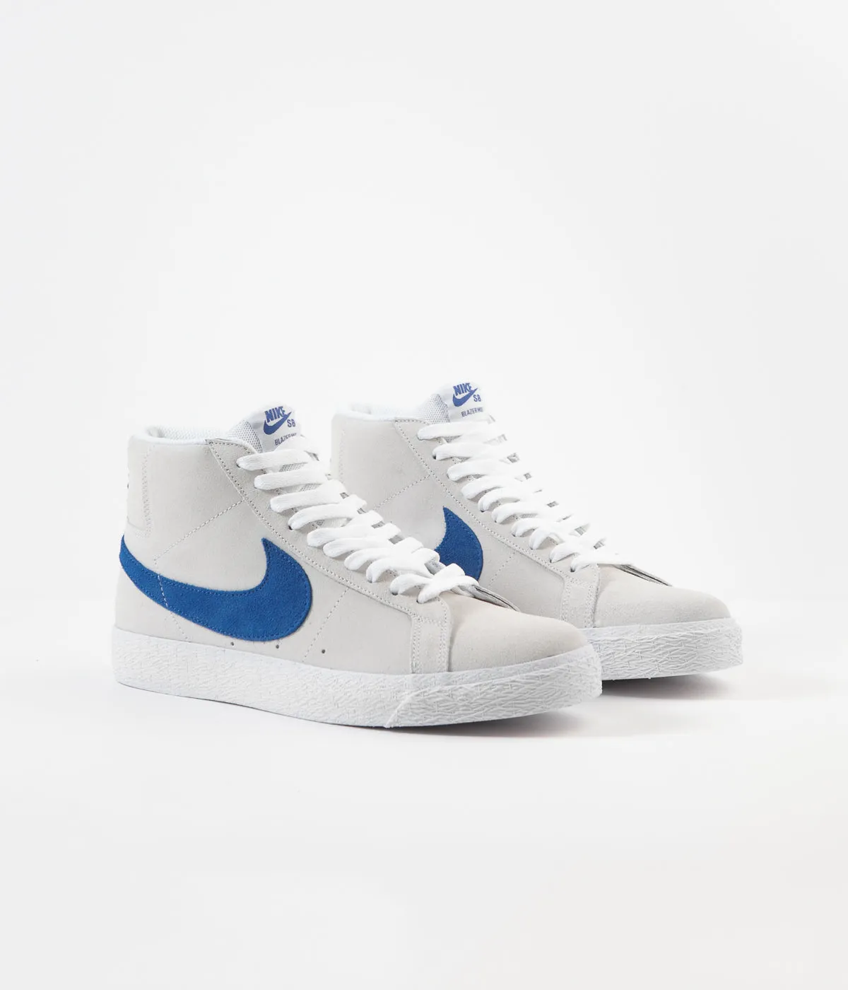 Nike SB Blazer Mid Shoes - White / Team Royal - White - Cerulean