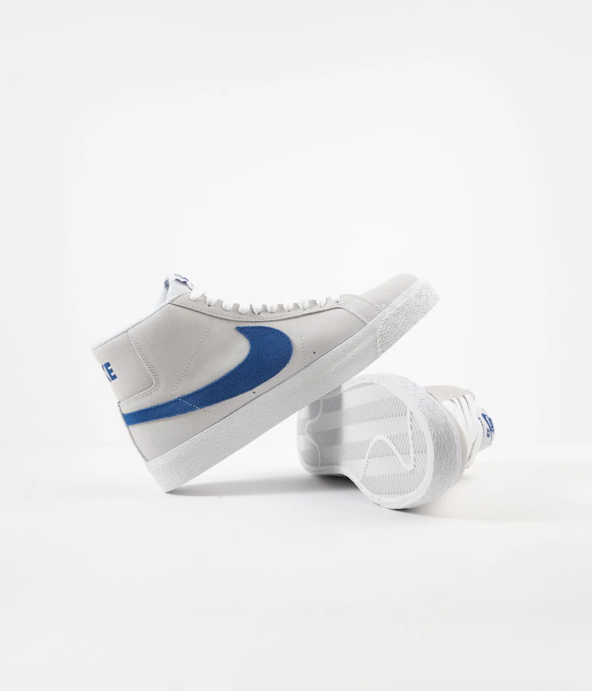 Nike SB Blazer Mid Shoes - White / Team Royal - White - Cerulean