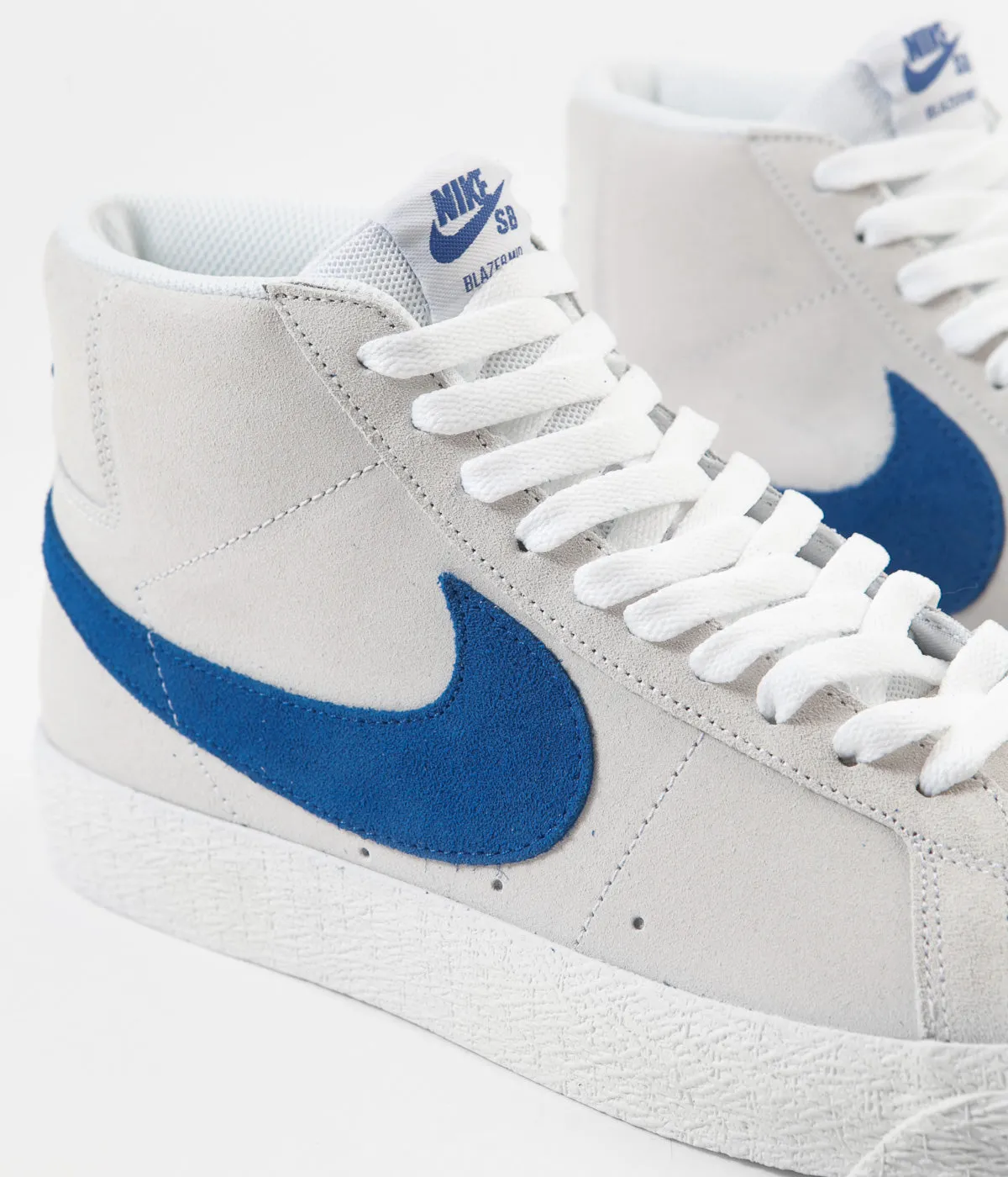 Nike SB Blazer Mid Shoes - White / Team Royal - White - Cerulean