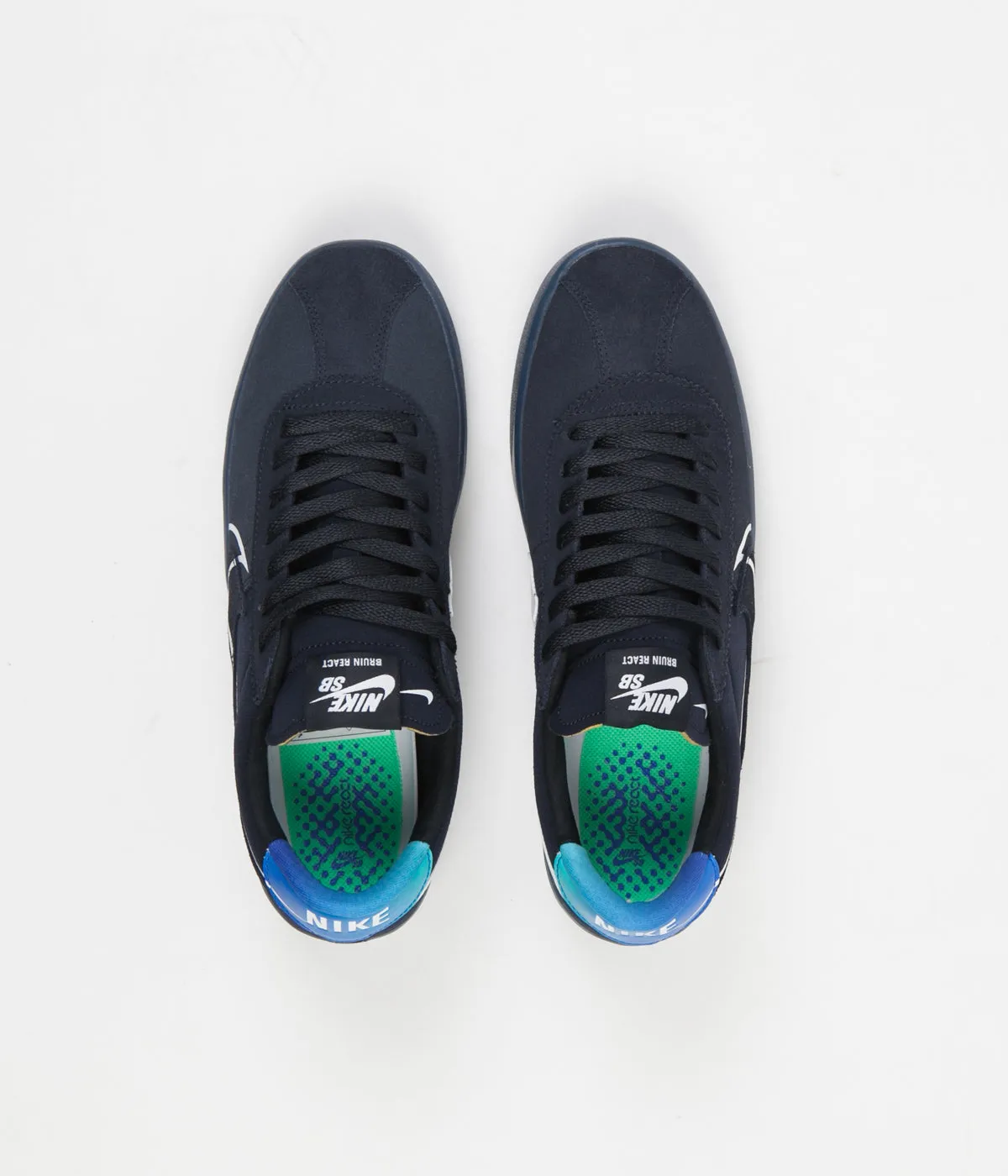 Nike SB Bruin React Shoes - Dark Obsidian / White - Hyper Jade