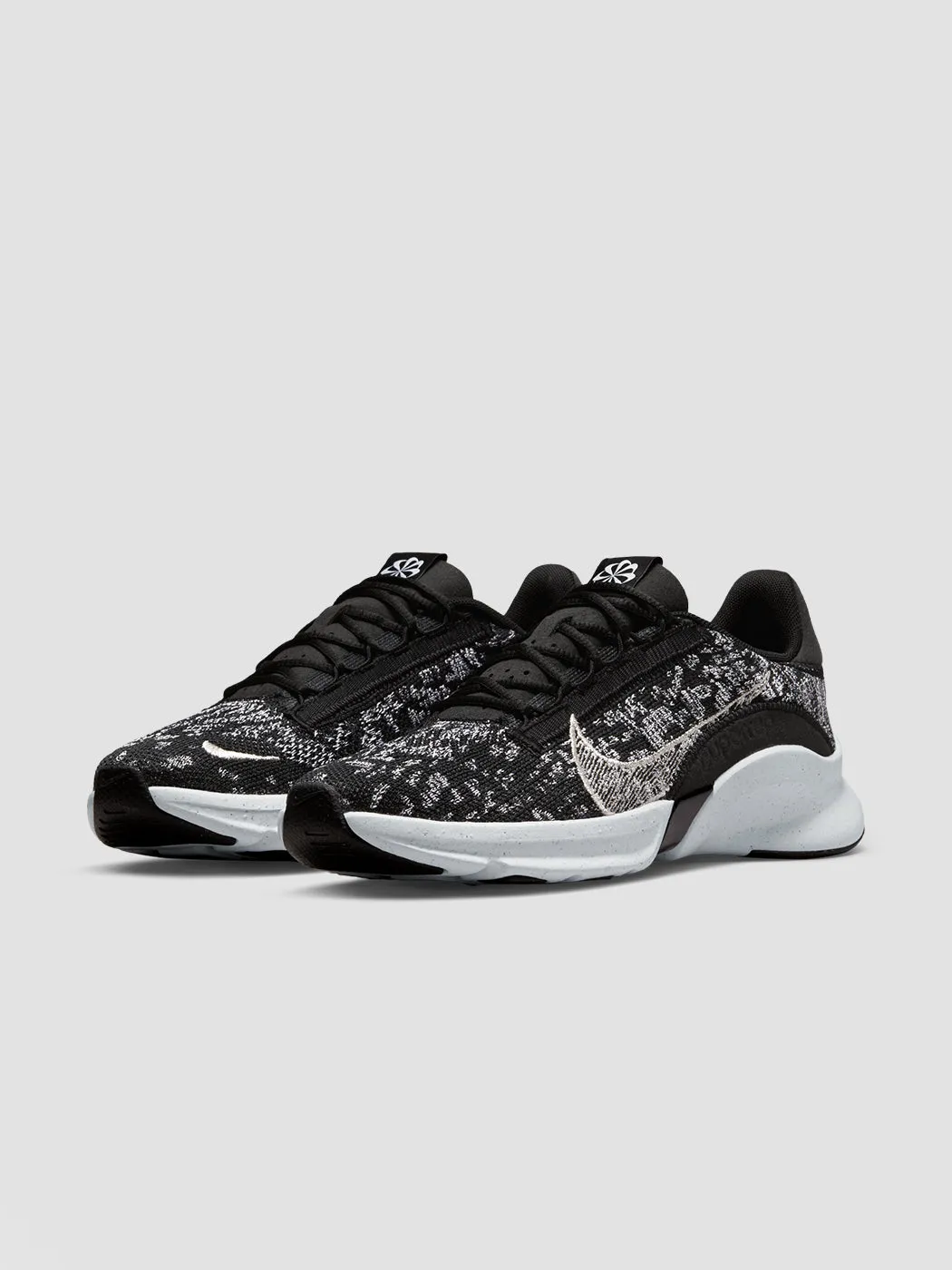 Nike SuperRep Go 3 Flyknit "Next Nature" - Black/Metallic Silver-White