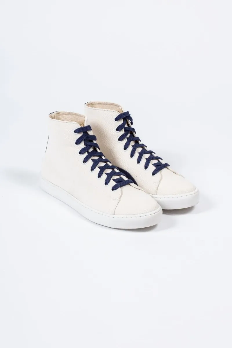 Oak High Sneaker | White Vegan Canvas