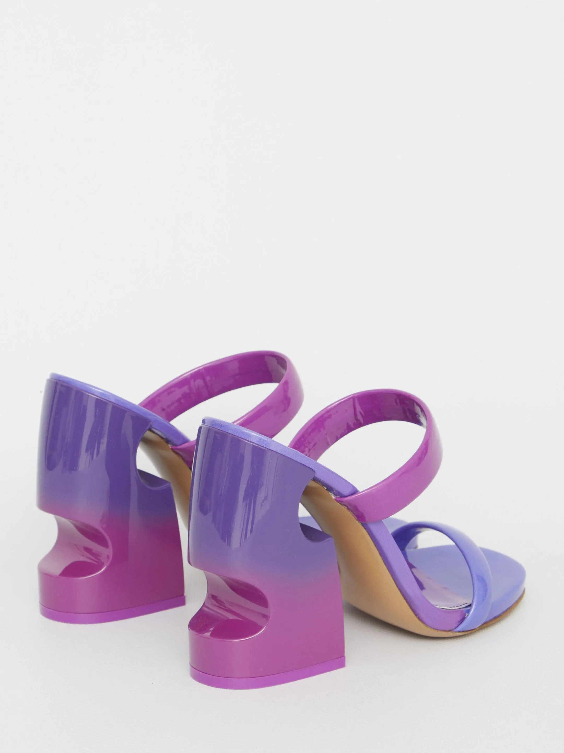 Off White Dégradé Sandals With Meteor Heel