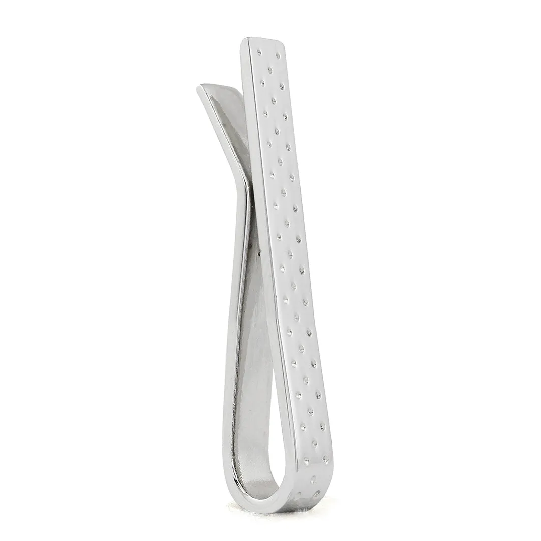 Peluche Dotted Silver Super Sleek Tie Pin