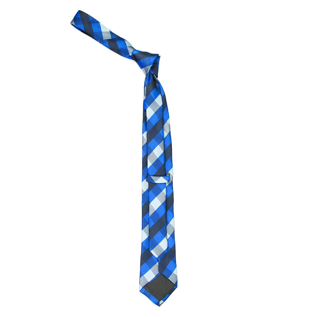 Peluche Sleek Blue Neck Tie & Pocket Square Set for Men