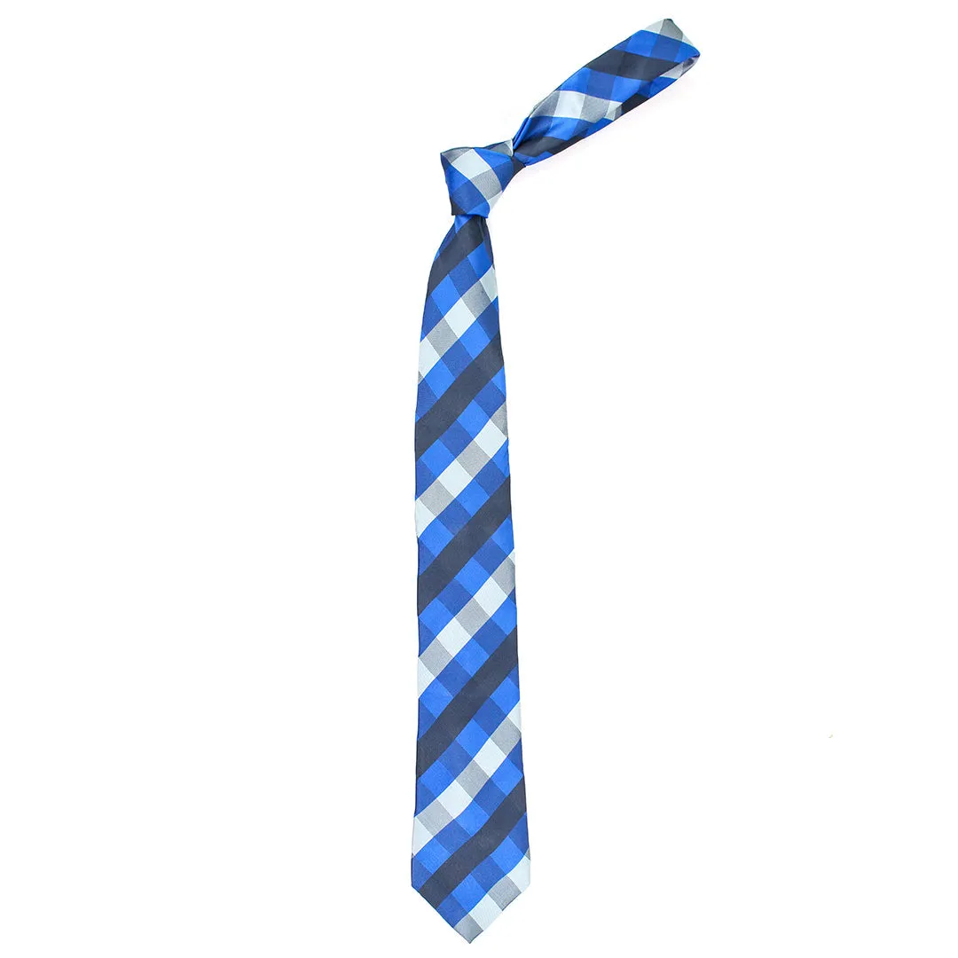 Peluche Sleek Blue Neck Tie & Pocket Square Set for Men