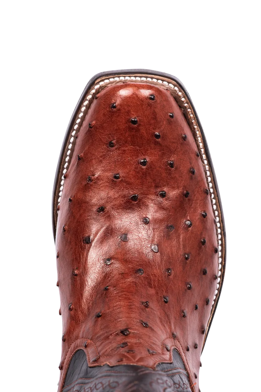 Rios of Mercedes Full Quill Ostrich Cowboy Boots - Almond