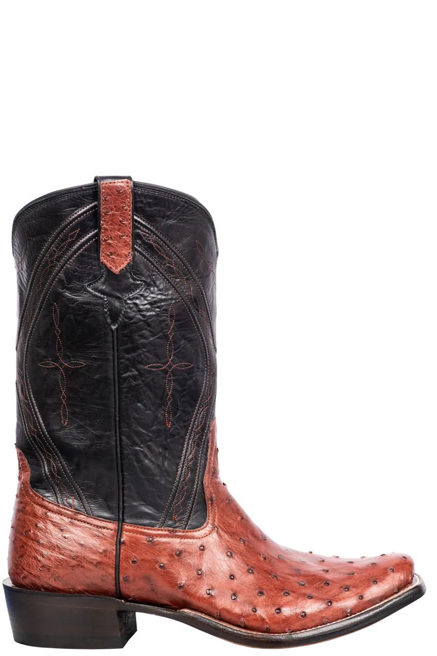 Rios of Mercedes Full Quill Ostrich Cowboy Boots - Almond