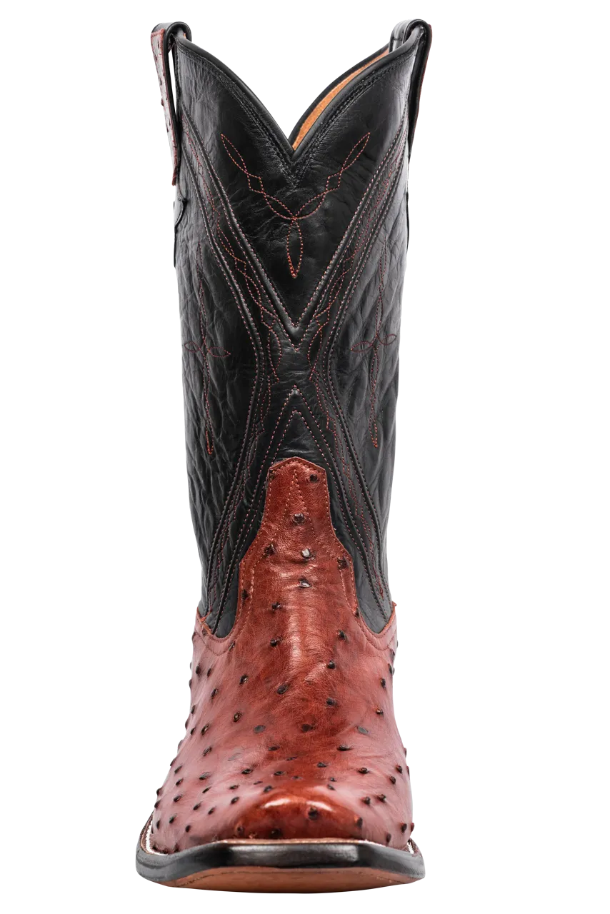 Rios of Mercedes Full Quill Ostrich Cowboy Boots - Almond