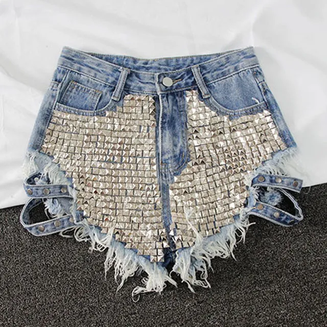 Rockstar High Waisted Denim Shorts
