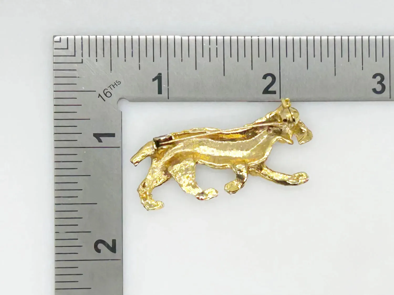 Sleek Black and Gold Tiger Brooch