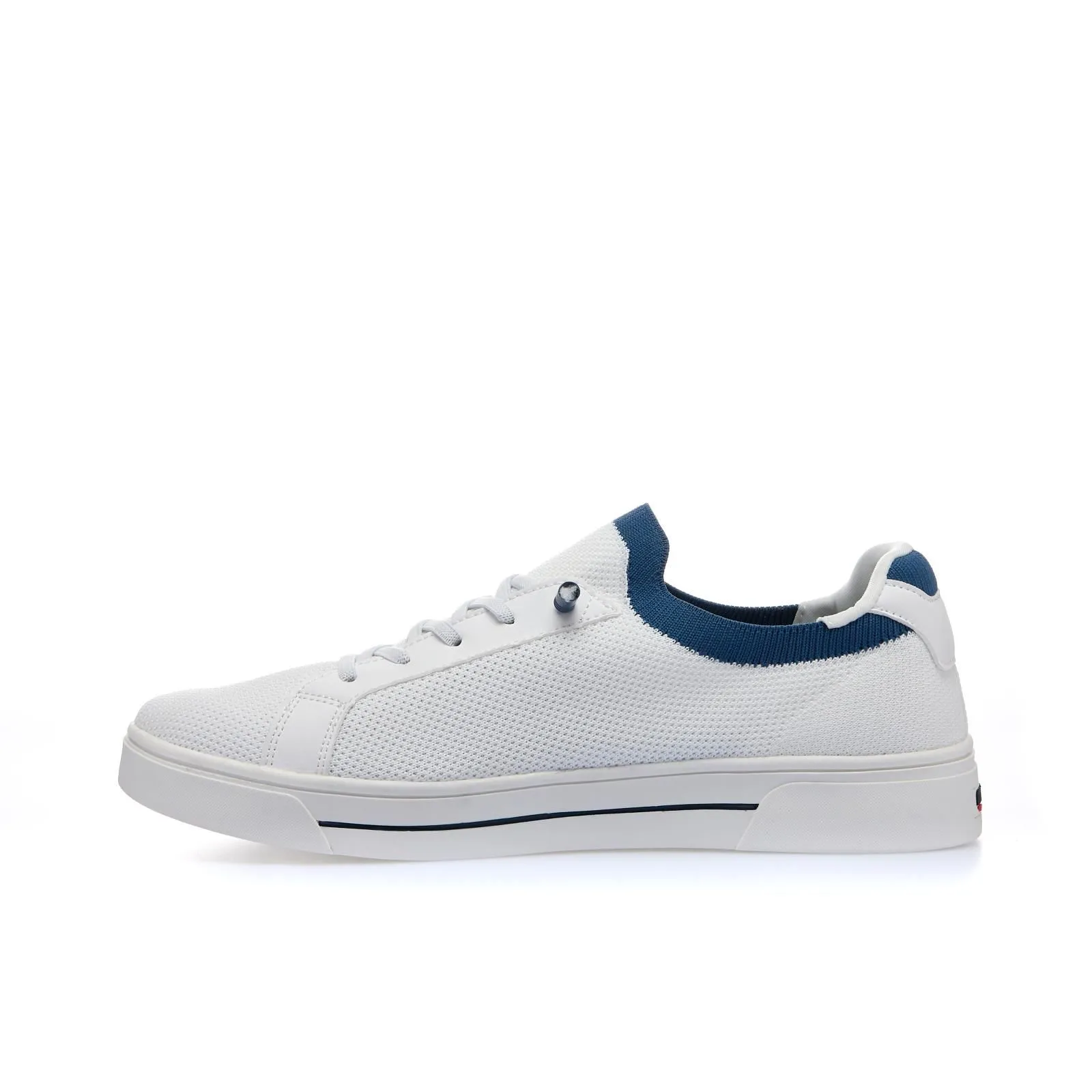 Sneakers uomo tennis bianche in tessuto