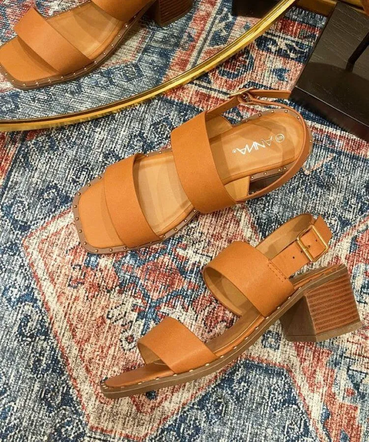 Square Toe Block Heel Sandals