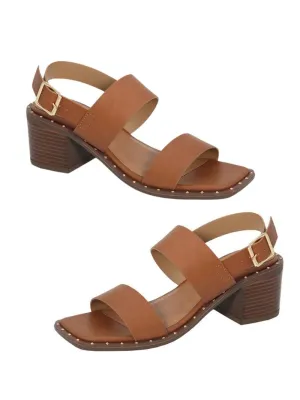 Square Toe Block Heel Sandals