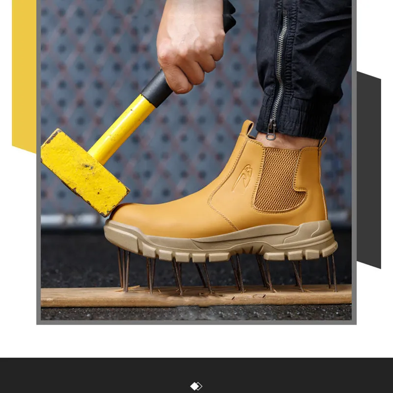 Steel Toe Boots for Men Work Puncture proof Construction Slip proof Indestructible Safety Waterproof