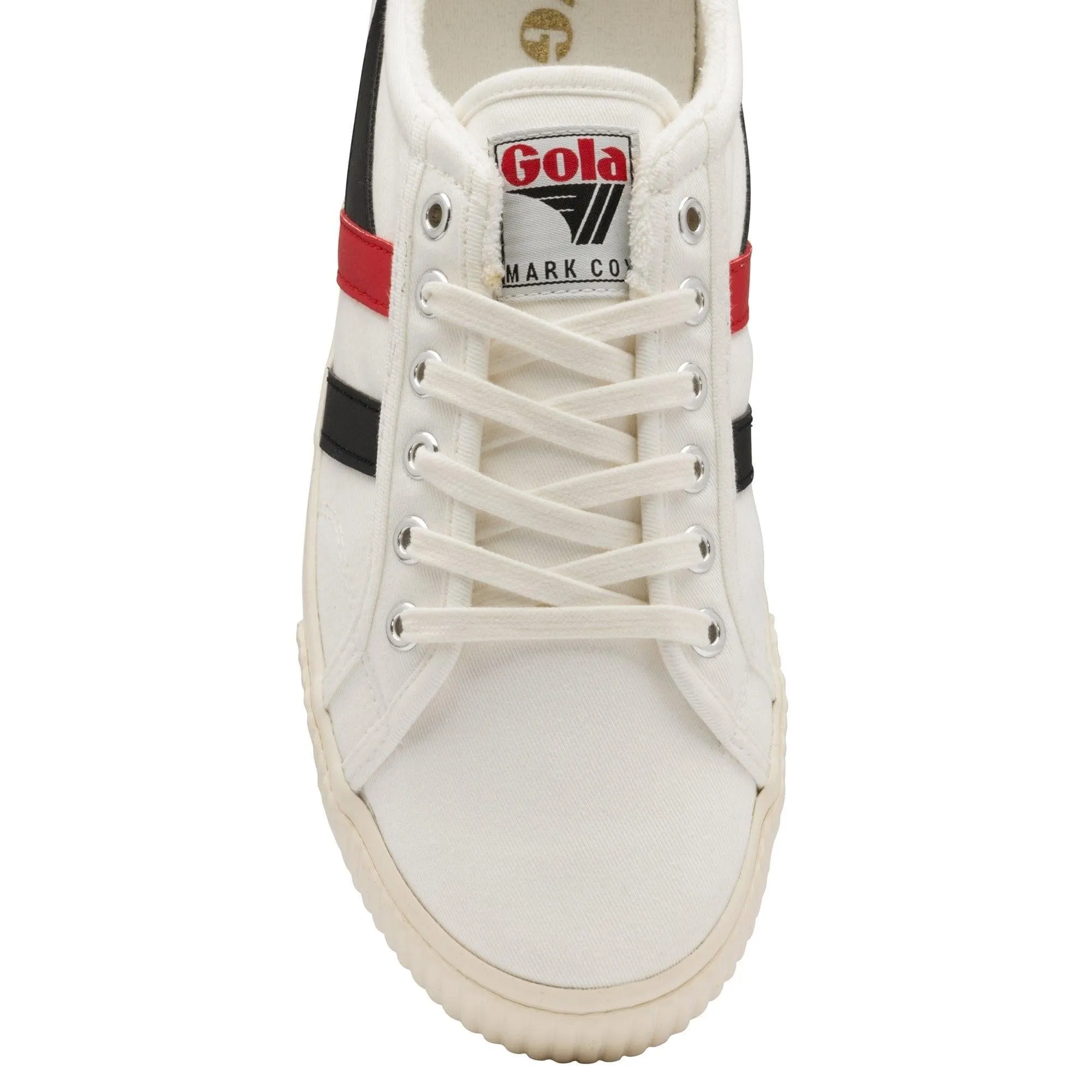 Tennis Mark Cox Trainer (Off White   Black   Red)