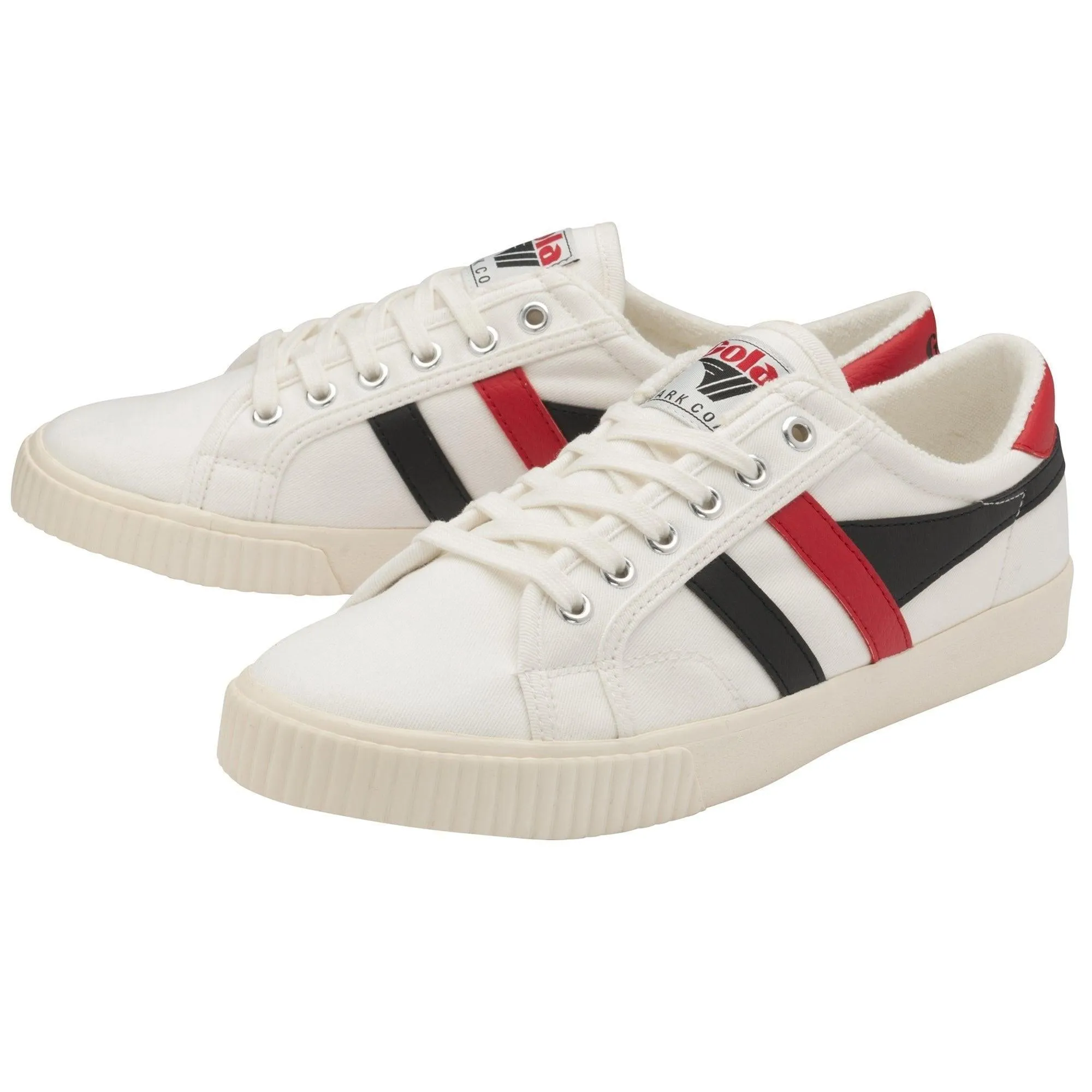Tennis Mark Cox Trainer (Off White   Black   Red)