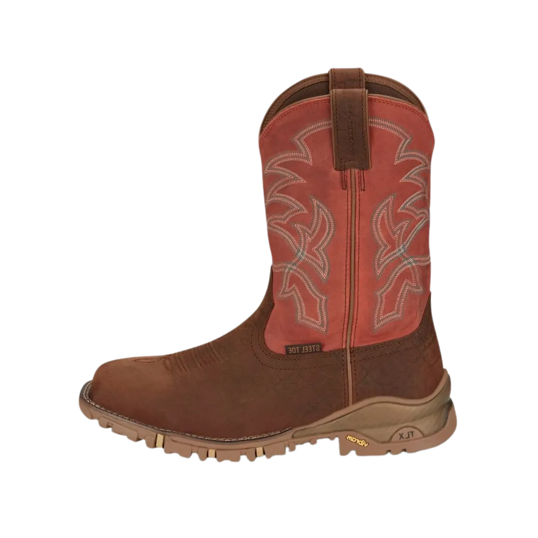 Tony Lama Men's Chestnut Roustabout 11 Steel Toe Waterproof Work Boot