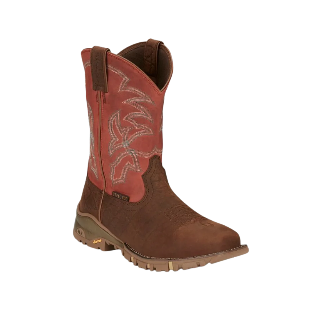 Tony Lama Men's Chestnut Roustabout 11 Steel Toe Waterproof Work Boot