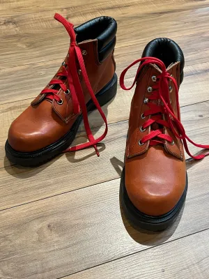 Vintage Red Wing Brown Lace up Work Boots, NWOT, Made in USA, Size US Womens 6B