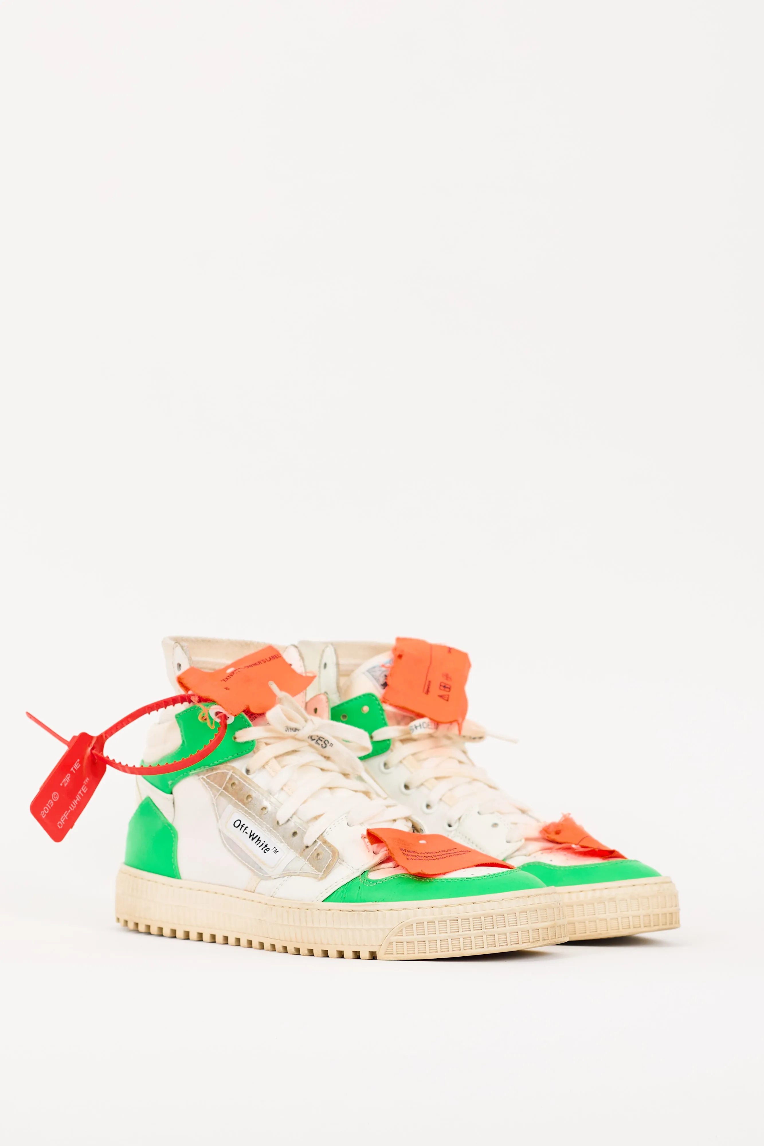 White & Multicolour Canvas & Leather Off-Court 3.0 High Sneaker