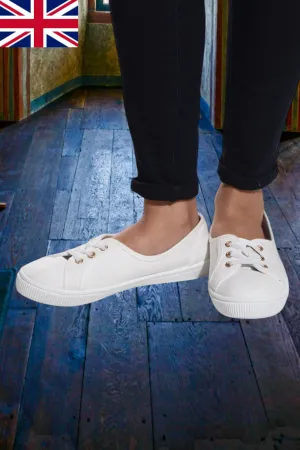 White Canvas Lace Sneaker