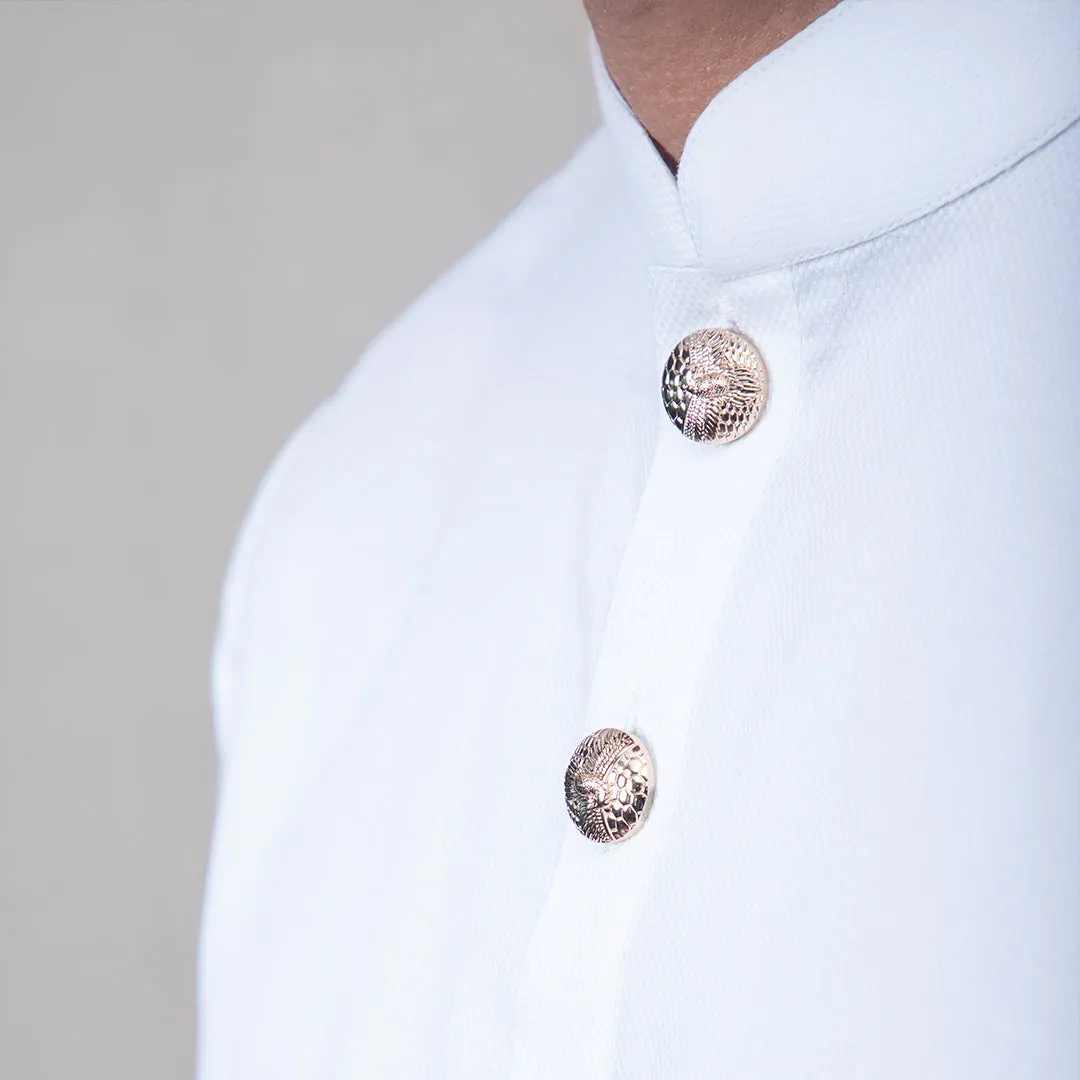 White Dobby Cotton Kurta
