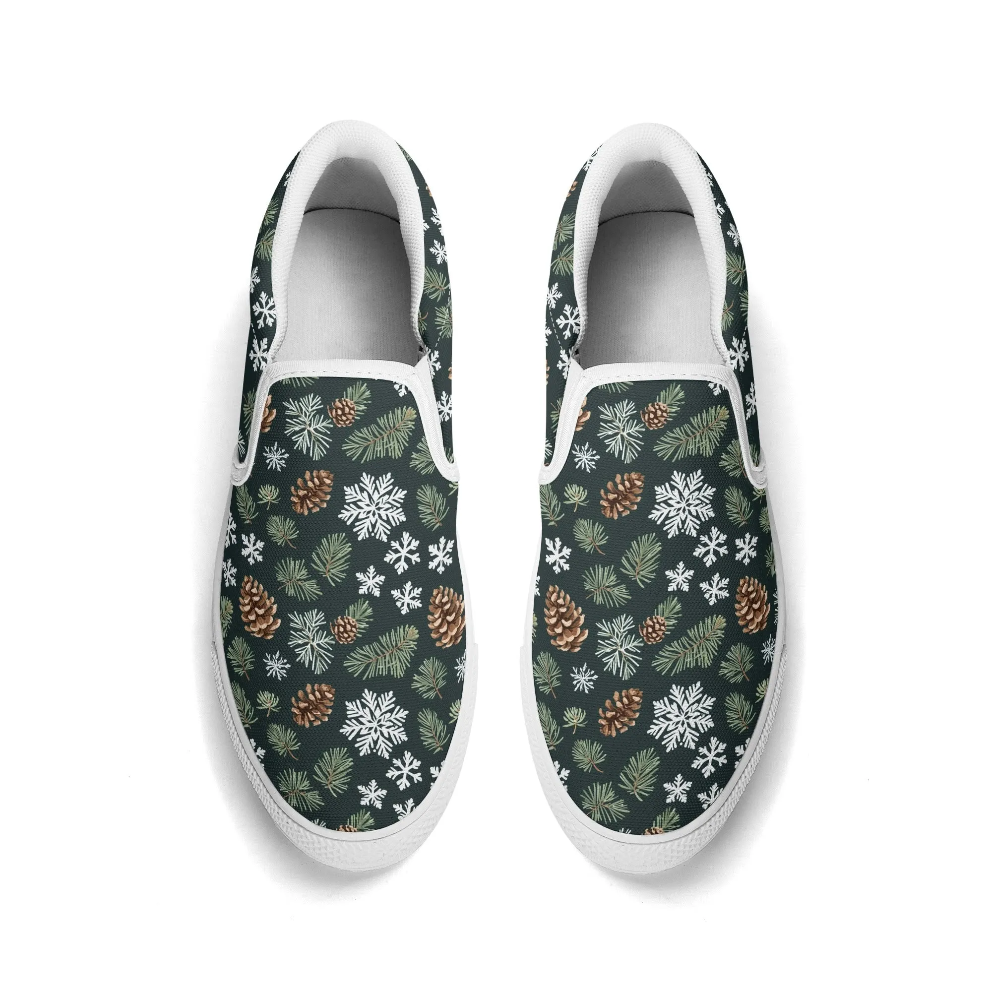 Womens Snowflake Pine Rubber Slip On Shoes