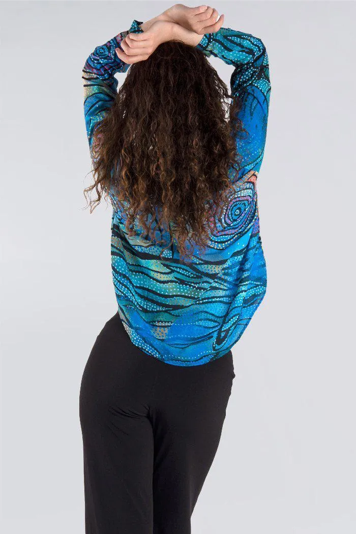 Yalingbila Balgany V Neck Women's Long Sleeve Blouse