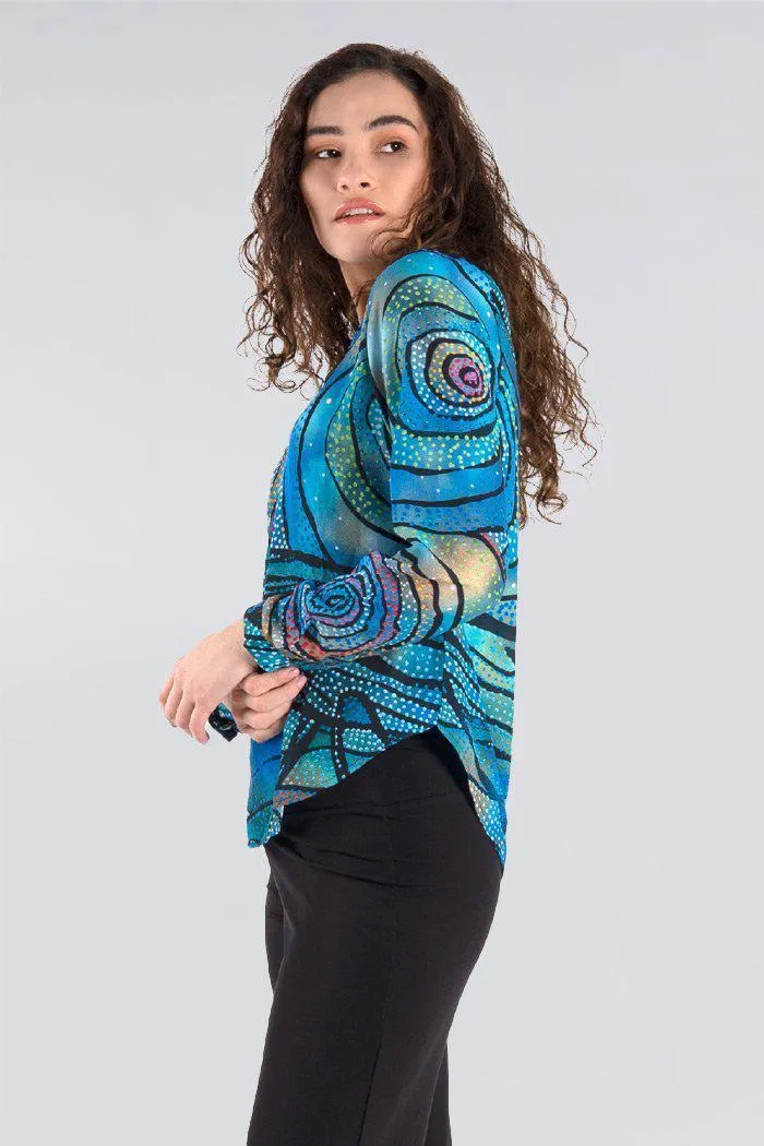 Yalingbila Balgany V Neck Women's Long Sleeve Blouse